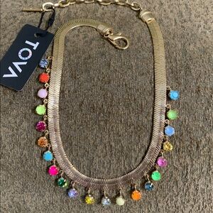 NWT TOVA MISSY NECKLACE IN MULTI GOLD